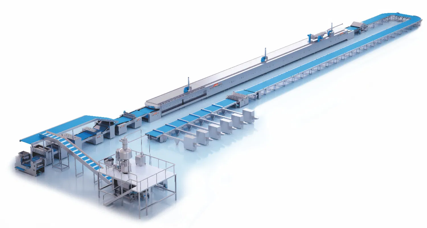 Linea di produzione completamente automatica di biscotti per fabbrica di biscotti